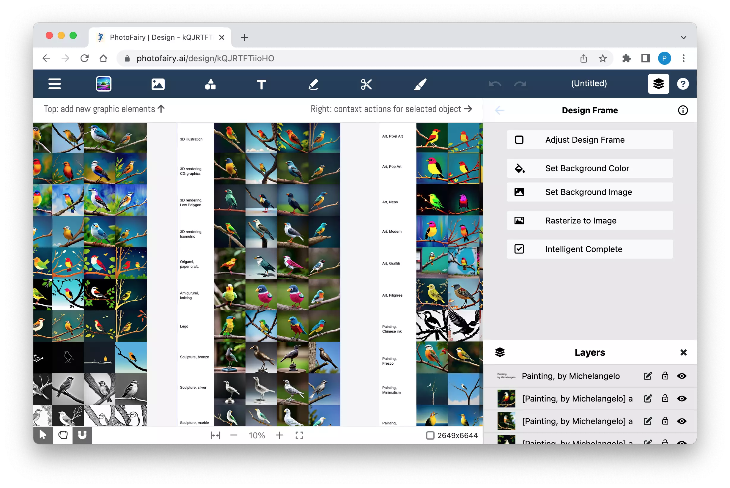 infinite canvas at different zooms