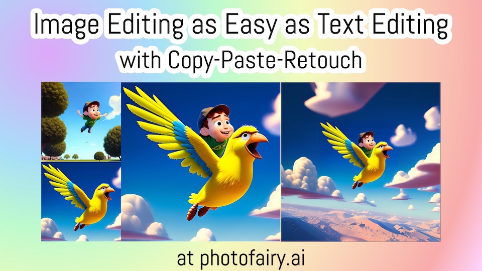 Image editing as easy as text editing, with copy-paste-retouch workflow